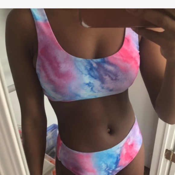 TIE DYE LINED HIGH WAISTED BIKINI - Picture 8 of 15